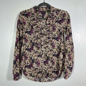 Eddie Bauer, Floral Button Down Shirt, Size XS. In excellent condition!